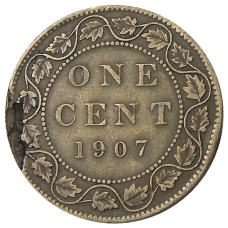 Монета 1 цент 1907 года Канада (аверс)