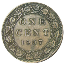 Монета 1 цент 1907 года Канада (аверс)