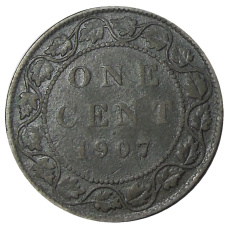 Монета 1 цент 1907 года Канада (аверс)