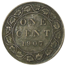 Монета 1 цент 1907 года Канада (аверс)