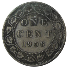 Монета 1 цент 1906 года Канада (аверс)