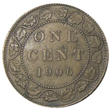 Монета 1 цент 1906 года Канада (аверс)