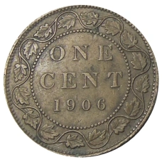 Монета 1 цент 1906 года Канада (аверс)