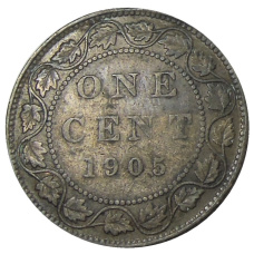 Монета 1 цент 1905 года Канада (аверс)