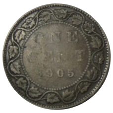 Монета 1 цент 1905 года Канада (аверс)