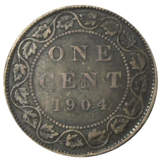 Монета 1 цент 1904 года Канада (аверс)