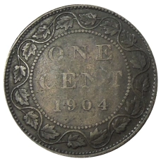 Монета 1 цент 1904 года Канада (аверс)