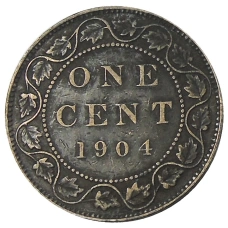 Монета 1 цент 1904 года Канада (аверс)