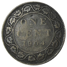 Монета 1 цент 1904 года Канада (аверс)
