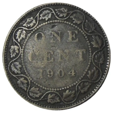 Монета 1 цент 1904 года Канада (аверс)