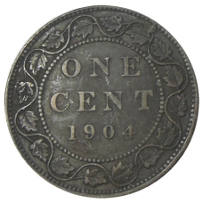 Монета 1 цент 1904 года Канада (аверс)