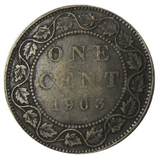 Монета 1 цент 1903 года Канада (аверс)