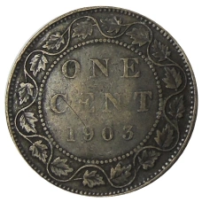 Монета 1 цент 1903 года Канада (аверс)