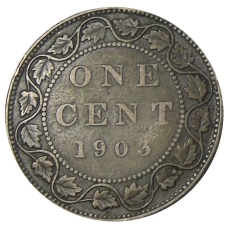 Монета 1 цент 1903 года Канада (аверс)