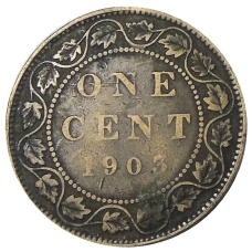 Монета 1 цент 1903 года Канада (аверс)