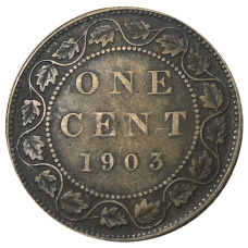 Монета 1 цент 1903 года Канада (аверс)