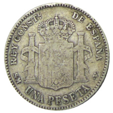 Монета 1 песета 1900 года Испания (реверс)