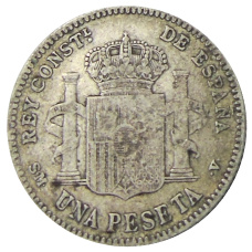Монета 1 песета 1901 года Испания (реверс)