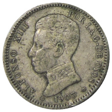 Монета 1 песета 1903 года Испания (аверс)