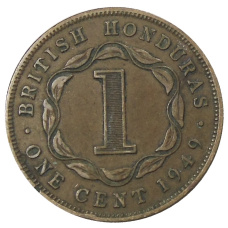 Монета 1 цент 1949 года Британский Гондурас (аверс)