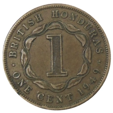 Монета 1 цент 1949 года Британский Гондурас (аверс)