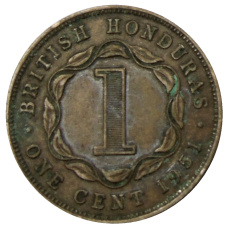 Монета 1 цент 1951 года Британский Гондурас (аверс)