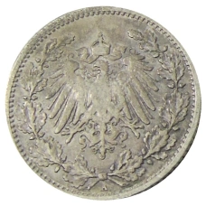 Монета 1/2 марки 1906 года A Германия (реверс)