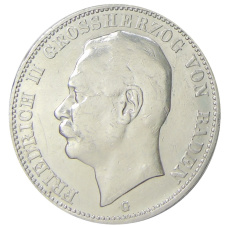 Монета 3 марки 1909 года G Германия (Баден) (аверс)