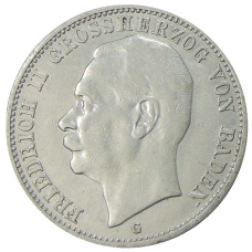 Монета 3 марки 1909 года G Германия (Баден) (аверс)