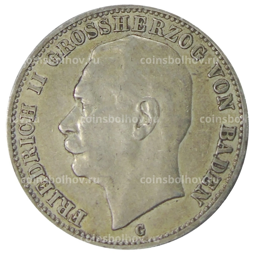 Монета 3 марки 1909 года G Германия (Баден)