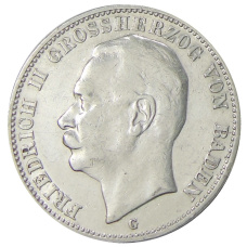 Монета 3 марки 1909 года G Германия (Баден) (аверс)