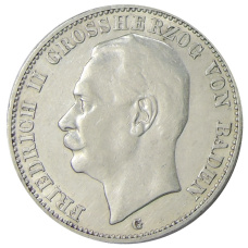 Монета 3 марки 1912 года G Германия (Баден) (аверс)