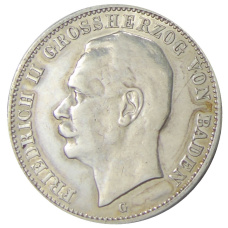 Монета 3 марки 1912 года G Германия (Баден) (аверс)