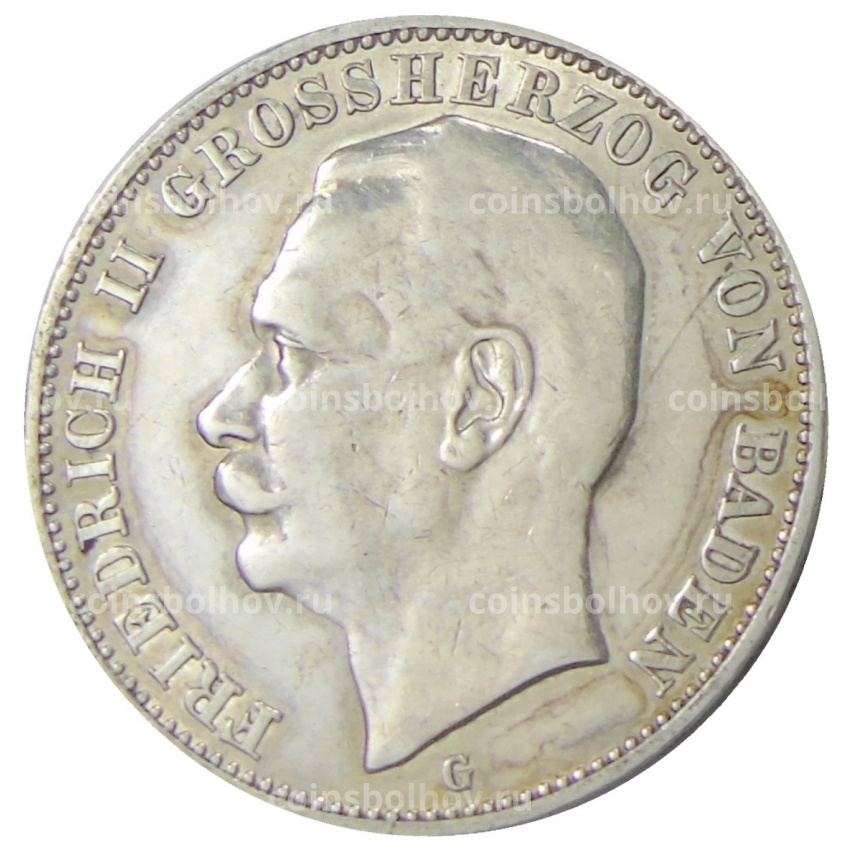 Монета 3 марки 1912 года G Германия (Баден)