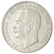 Монета 3 марки 1912 года G Германия (Баден) (аверс)