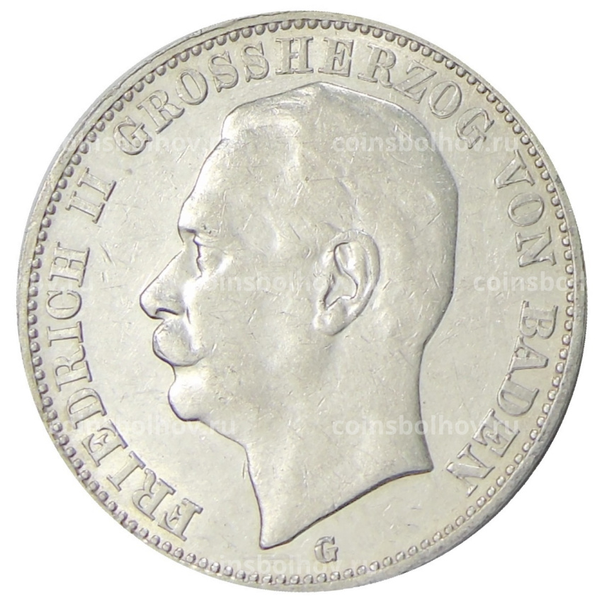 Монета 3 марки 1912 года G Германия (Баден)