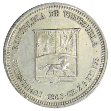 Монета 50 сентимо 1960 года Венесуэла (аверс)