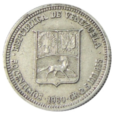 Монета 50 сентимо 1960 года Венесуэла (аверс)