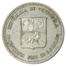 Монета 50 сентимо 1960 года Венесуэла (аверс)