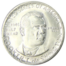 Монета 1/2 доллара (50 центов) 1946 года США «Букер Талиафер Вашингтон» (аверс)