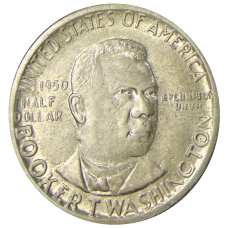 Монета 1/2 доллара (50 центов) 1950 года S США «Букер Талиафер Вашингтон» (аверс)