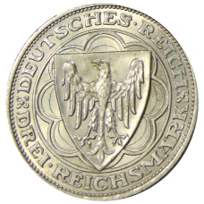 Монета 3 рейхсмарки 1927 года А Германия «100 лет Бремерхафену» (реверс)