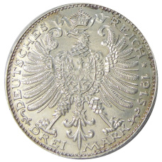 Монета 3 марки 1915 года A Германия (Саксен-Веймар-Эйзенах) «100 лет Великим герцогам» (реверс)