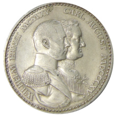 Монета 3 марки 1915 года A Германия (Саксен-Веймар-Эйзенах) «100 лет Великим герцогам» (аверс)
