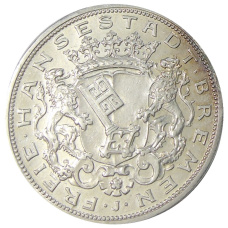 Монета 5 марок 1906 года J Германия (Бремен) (аверс)
