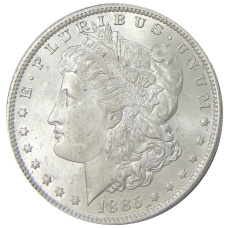 Монета 1 доллар 1885 года O США «Доллар Моргана» (аверс)