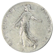 Монета 50 сантимов 1914 года Франция (реверс)