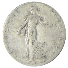 Монета 50 сантимов 1915 года Франция (реверс)