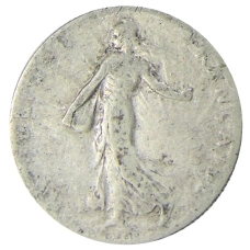 Монета 50 сантимов 1915 года Франция (реверс)