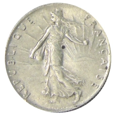 Монета 50 сантимов 1916 года Франция (реверс)